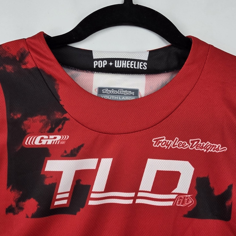 Troy Lee Designs GP Youth Motocross Jersey Large Astro Red Black MTB BMX NWT - Picture 3 of 14